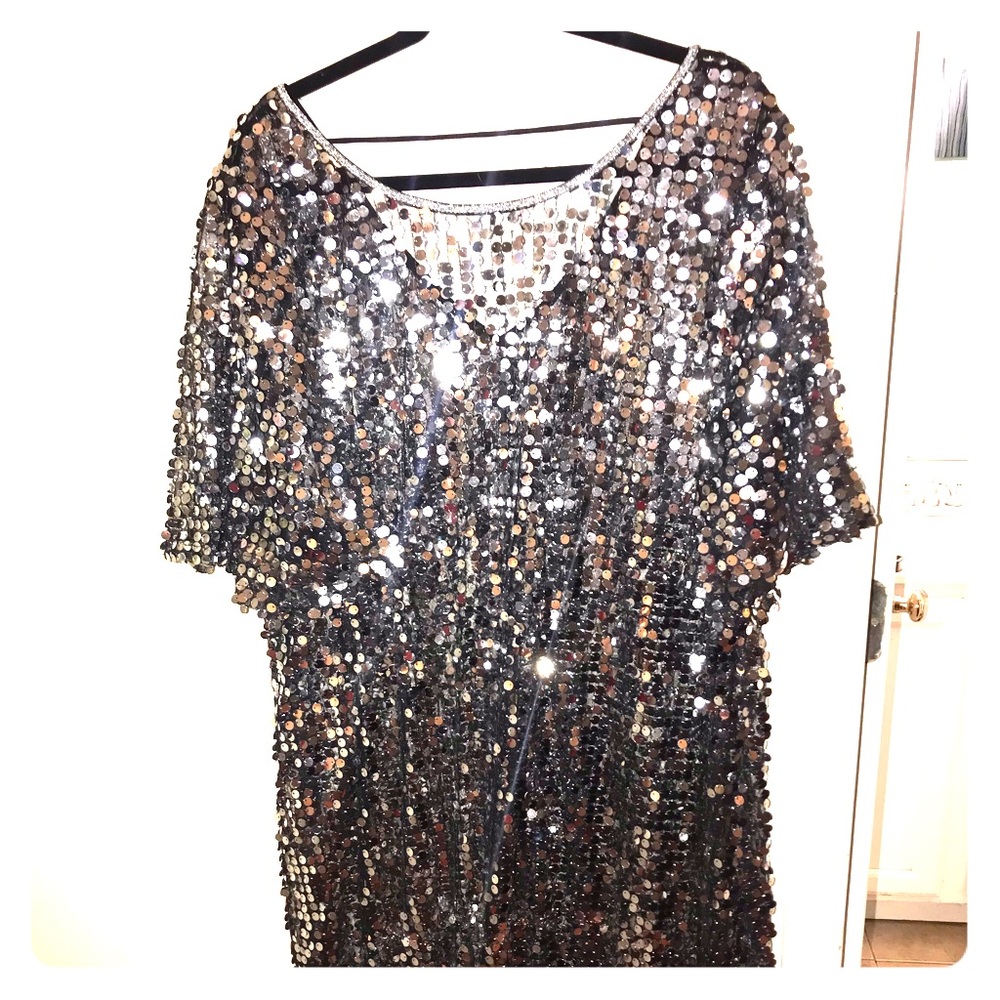 Stunning silver sequin dress